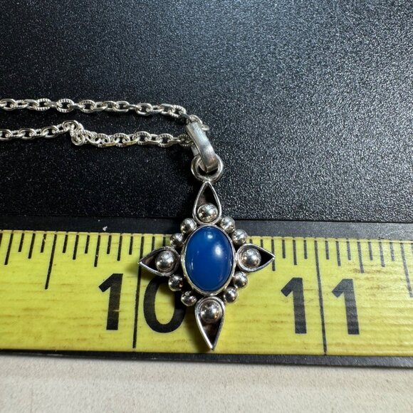 VTG Sterling Silver 925 Blue Howlite 18-20" Adjustable Length Chain - Picture 9 of 11